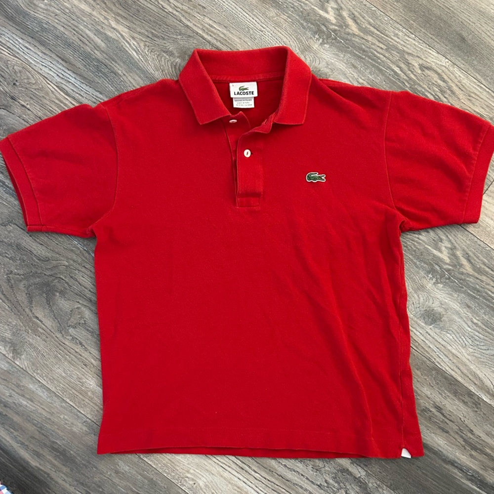 Lacoste sz 3 red classic polo men’s size small (3 France)